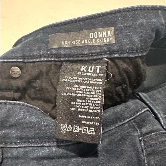 KUT from the Kloth Donna High Rise Ankle Skinny Jeans Women’s 12 Dark Wash - Picture 3 of 7
